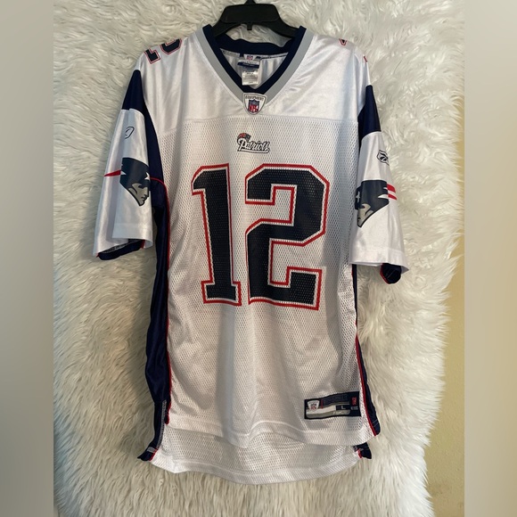 New England Patriots Tom Brady #12 Reebok Authentic Men’s Football Jersey-Large - Picture 2 of 16